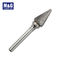 Engineering Industry Solid Carbide End Mill Bit Double Cut Burs Dia 3mm - 16mm